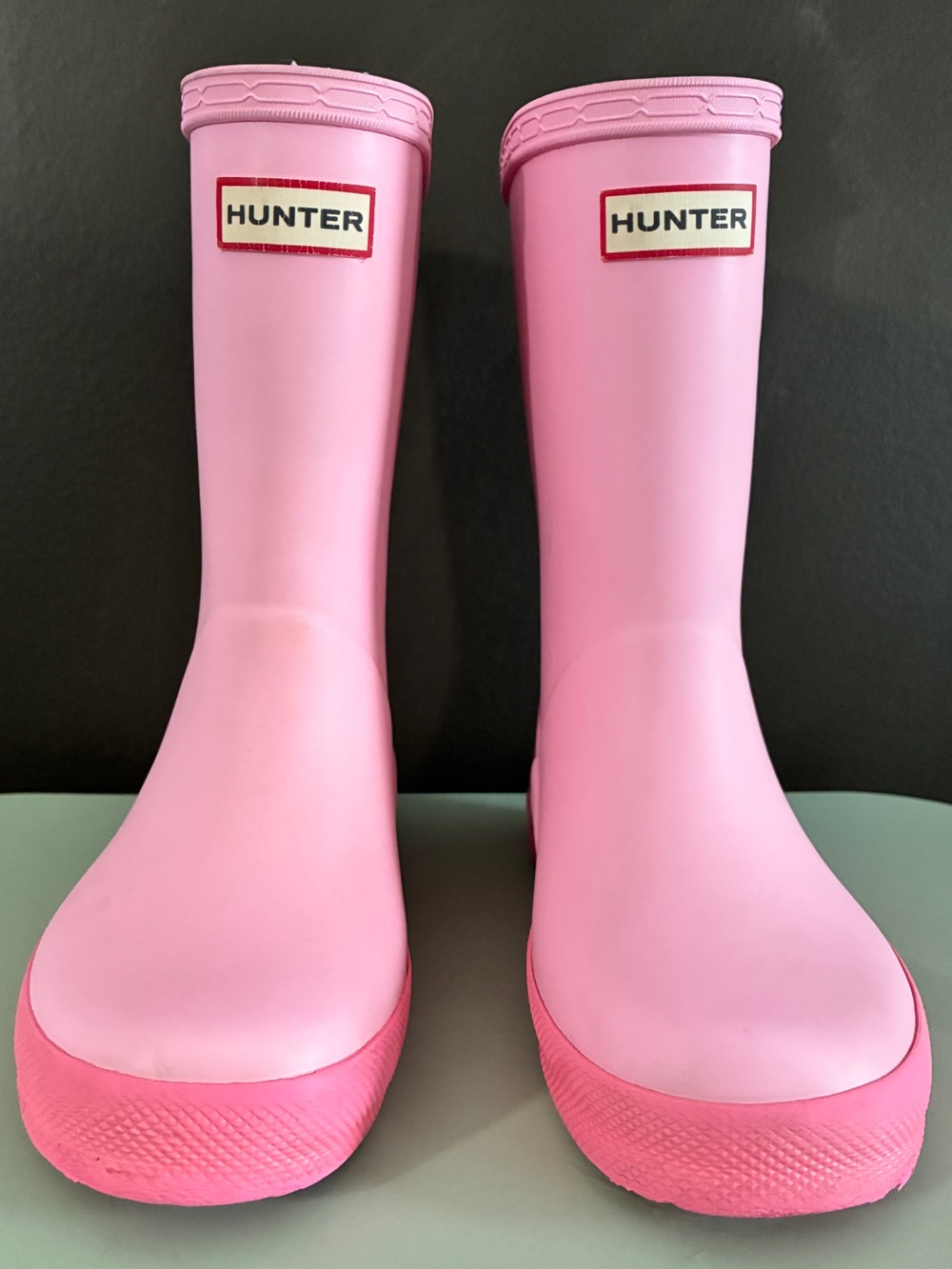 Hunter Kids First Classic Rain Boots Pink Rubber Girls US 10